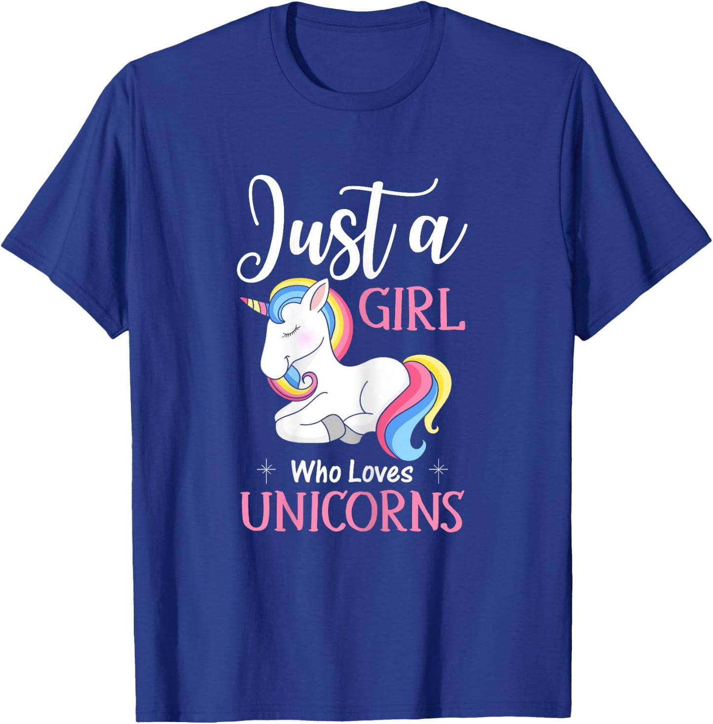 Just A Girl Who Loves Unicorns Funny Unicorn Gifts For Girls T-Shirt - T-Shirt | Royal
