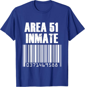 Area 51 Inmate Costume Alien Jail Barcode T-Shirt - T-Shirt | Royal