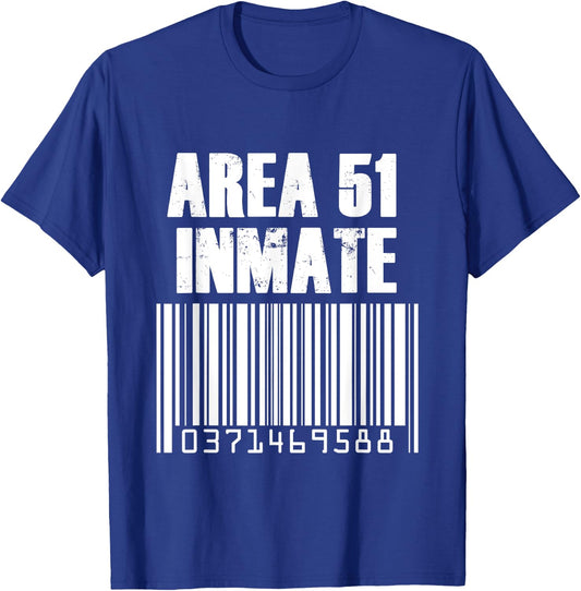 Area 51 Inmate Costume Alien Jail Barcode T-Shirt - T-Shirt | Royal