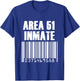 Area 51 Inmate Costume Alien Jail Barcode T-Shirt - T-Shirt | Royal