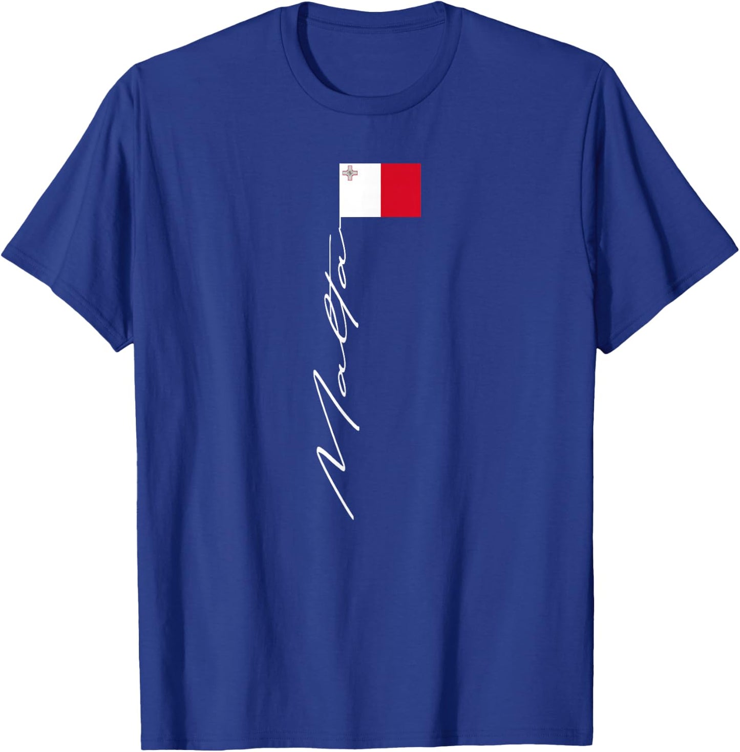 Malta Signature Flag Pole Patriotic Malta Flag T-Shirt - T-Shirt | Royal
