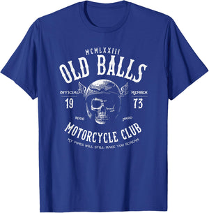 The Old Balls Club Vintage Motorcycle 50th Birthday - Men's Classic Fit Black - Small T-Shirt - T-Shirt | Royal