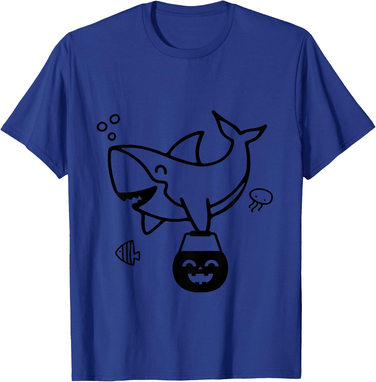 Kids Halloween Pumpkin Shark Toddler Boy Trick or Treat Baby T-Shirt - T-Shirt | Royal