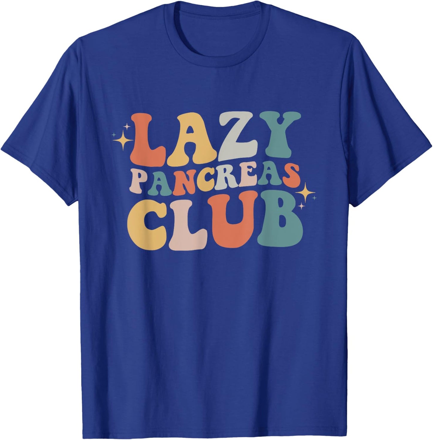 Lazy Pancreas Club Retro Diabetes Awareness Day T-Shirt - T-Shirt | Royal
