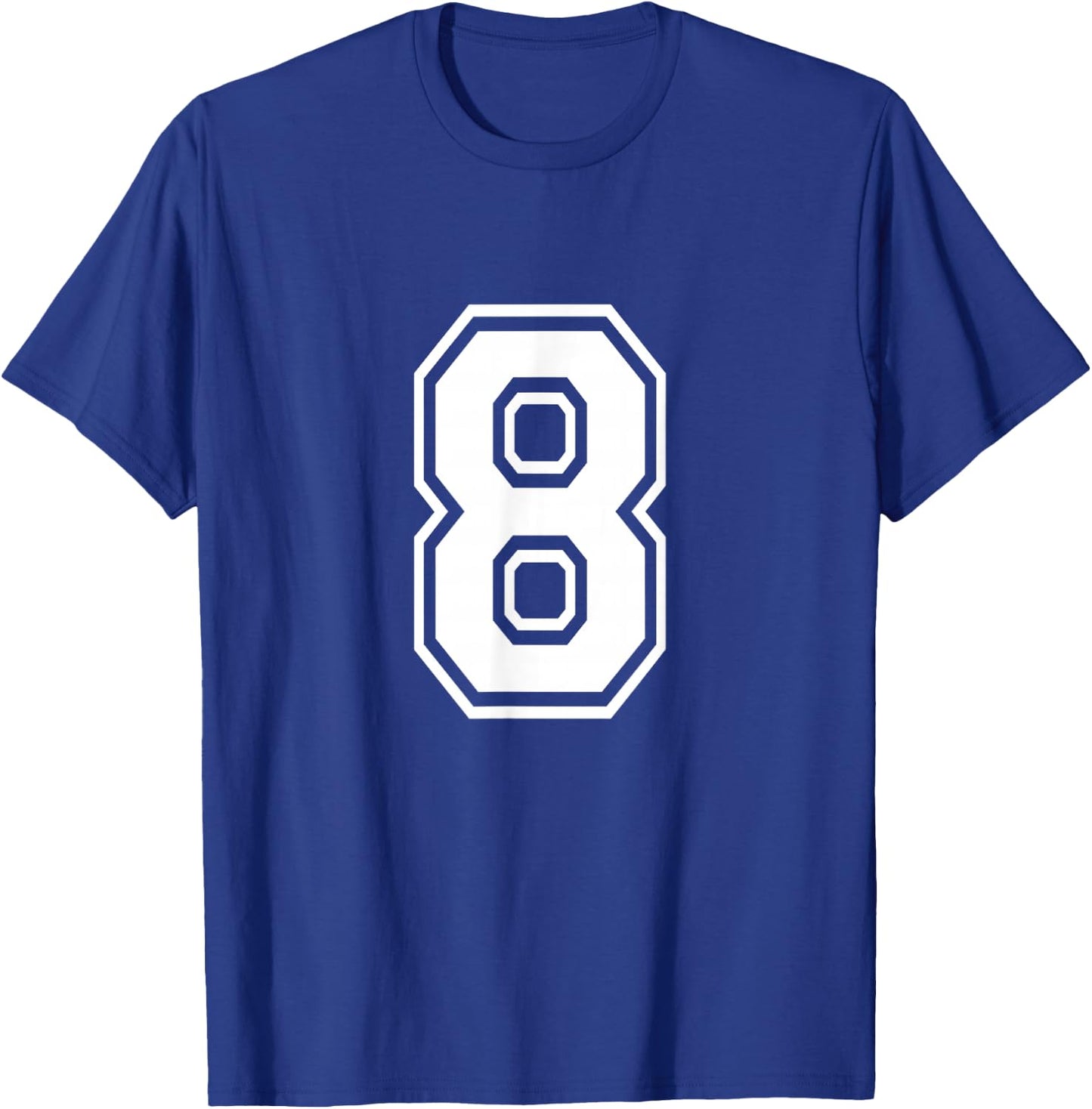 Number 8 Varsity Sports Team Jersey 8th Birthday 8 Years T-Shirt - T-Shirt | Royal