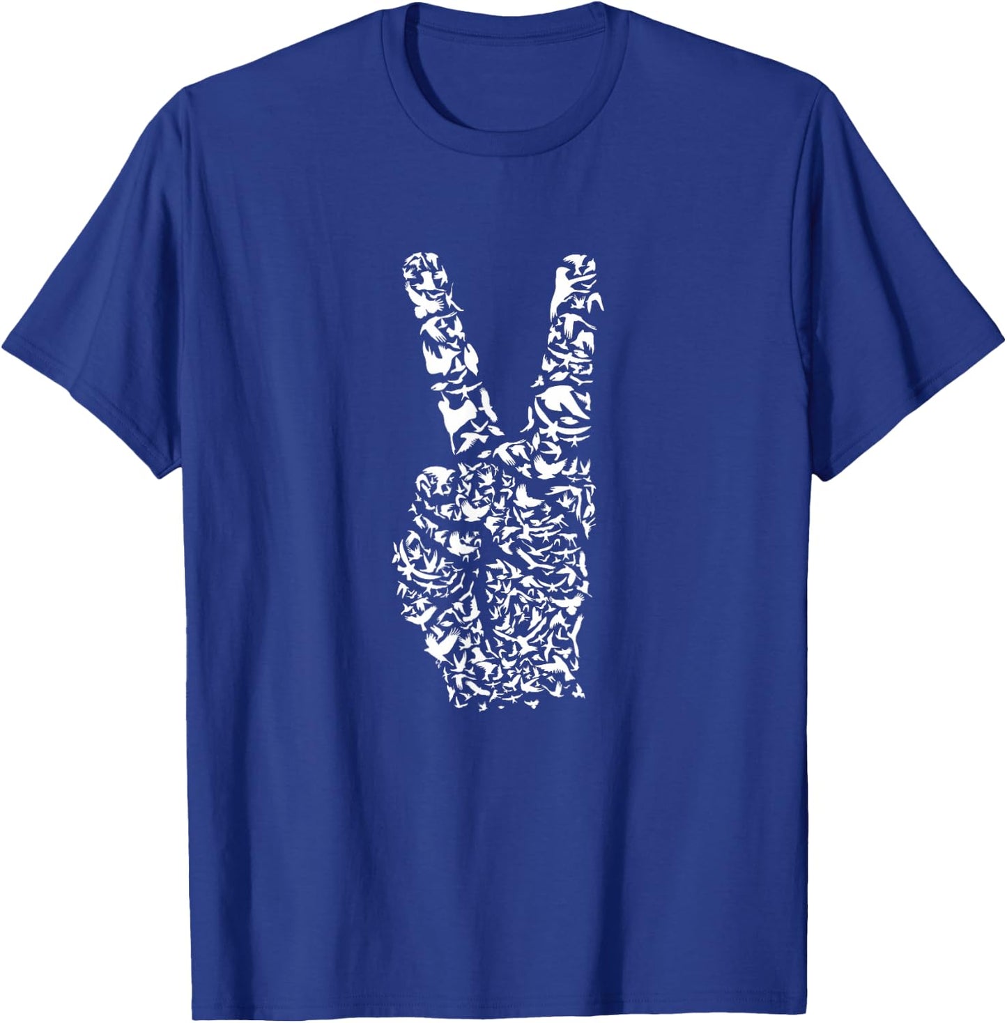 WHITE DOVES PEACE SIGN HIPPIE 60s 70s RETRO DESIGN VINTAGE T-Shirt - T-Shirt | Royal