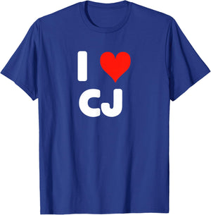 I Love CJ C.J. - Heart T-Shirt - T-Shirt | Royal