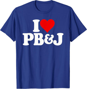 I Love Heart Pb&j Peanut Butter and Jelly T-Shirt - T-Shirt | Royal
