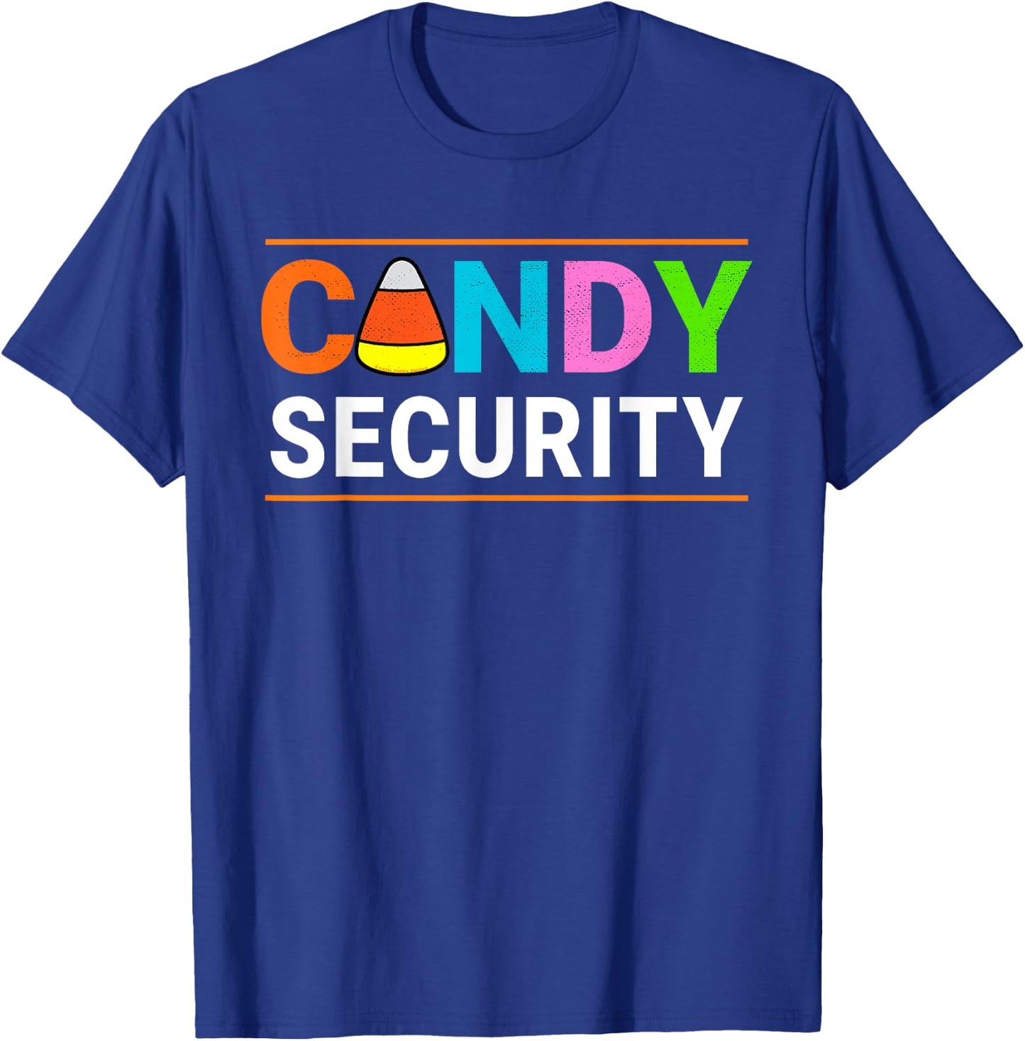 Halloween Candy Corn CANDY SECURITY Funny Halloween T-Shirt - T-Shirt | Royal