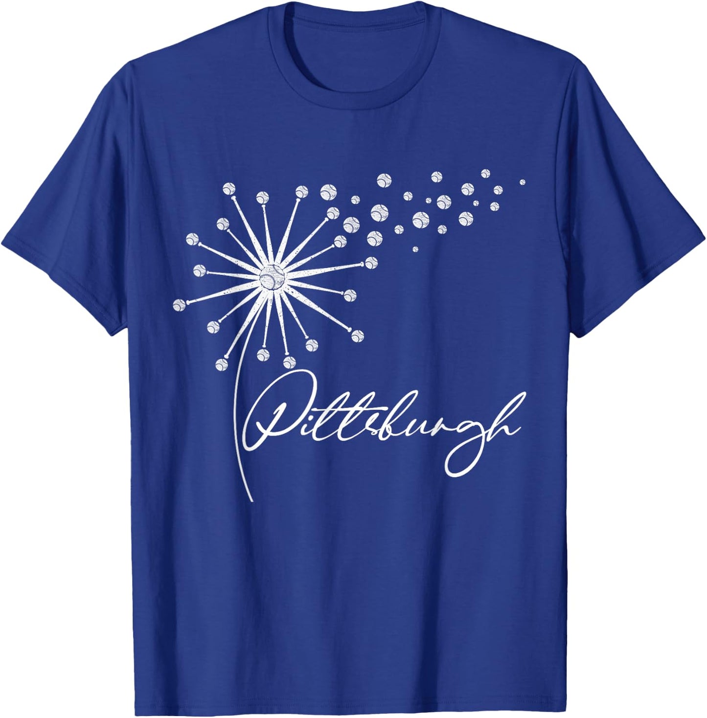 Pittsburgh Cute Baseball Dandelion I Love Pittsburgh T-Shirt - T-Shirt | Royal