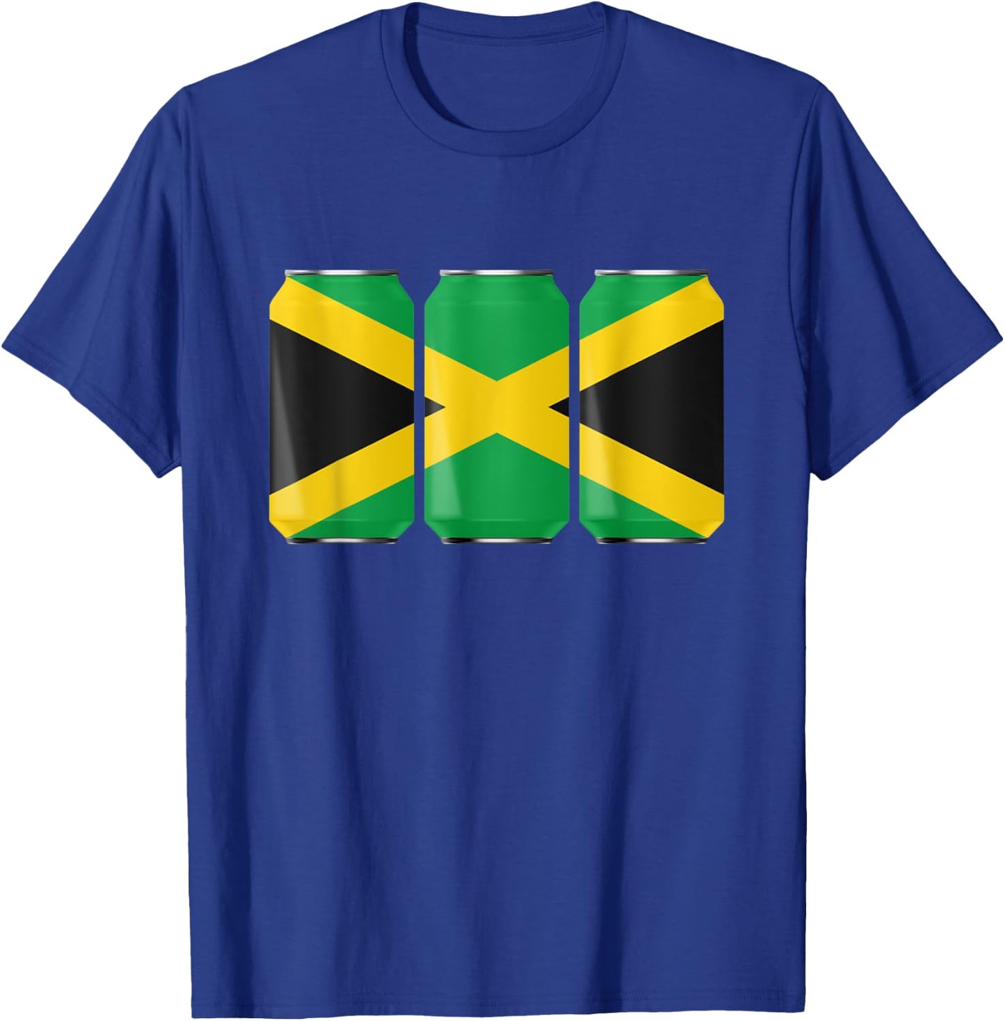 Patriotic Beer Cans Jamaica w/ Jamaican Flag T-Shirt - T-Shirt | Royal