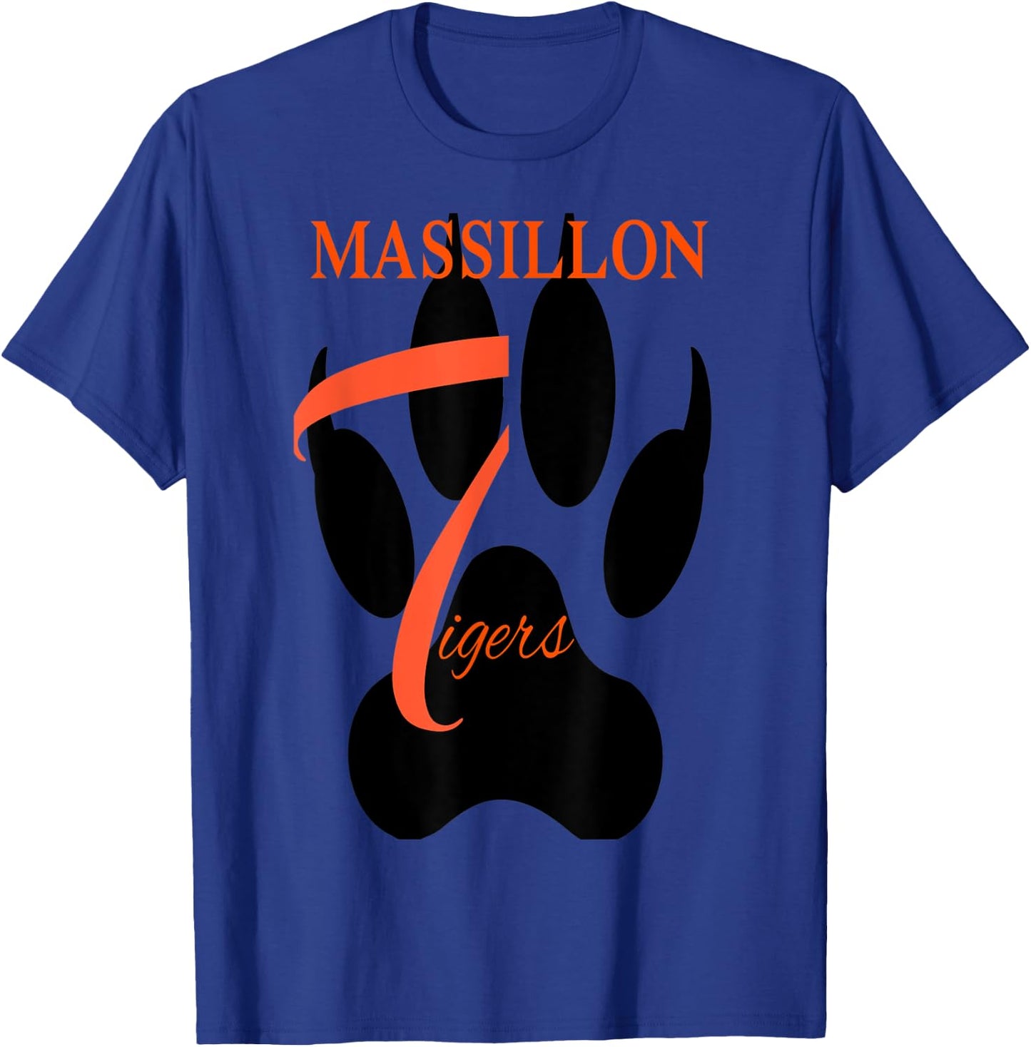 Tigers Sports, Football, Baseball, Basketball. Grey T-Shirt - T-Shirt | Royal