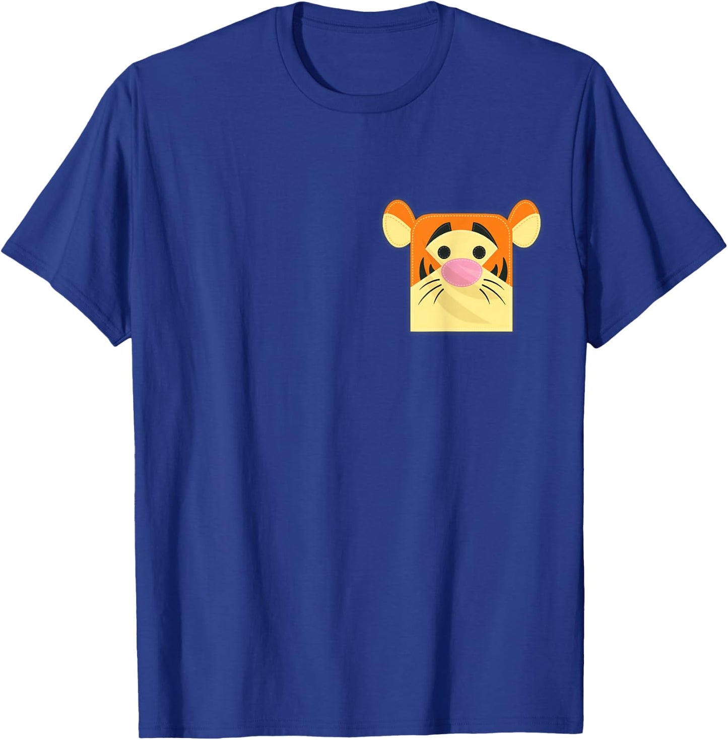 Disney Winnie The Pooh Tigger Small Block Character Pocket T-Shirt - T-Shirt | Royal