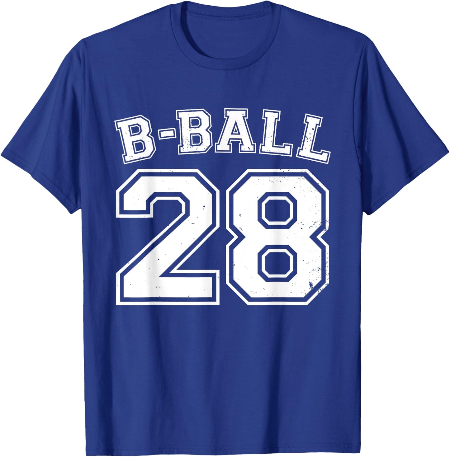 B-Ball Basketball Player Number 28 Training Varsity Vintage T-Shirt - T-Shirt | Royal