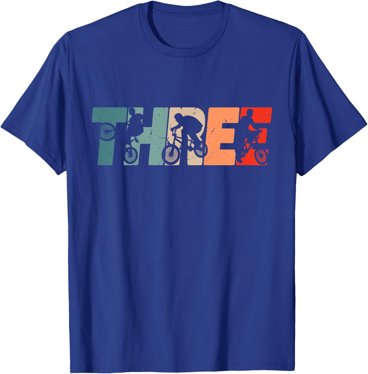 Kids 3 Year Old BMX Rider Birthday Party Boys Dirt Biking 3rd T-Shirt - T-Shirt | Royal