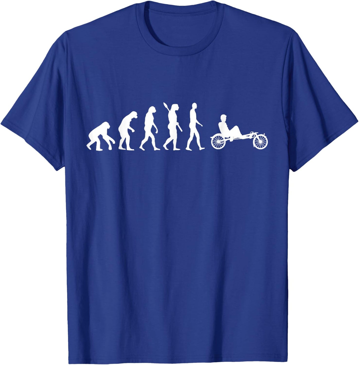 Recumbent Bike Cyclist Evolution Triker Recumbent Trike T-Shirt - T-Shirt | Royal