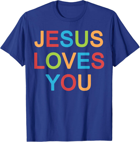 Jesus Loves You Christian T-Shirt - T-Shirt | Royal