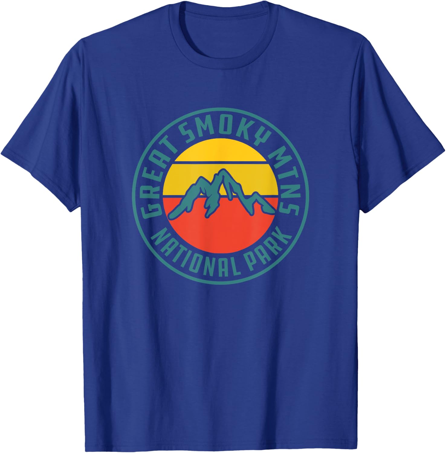 Great Smoky Mountains National Park Retro T-Shirt - T-Shirt | Royal