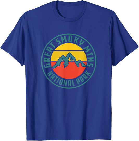 Great Smoky Mountains National Park Retro T-Shirt - T-Shirt | Royal