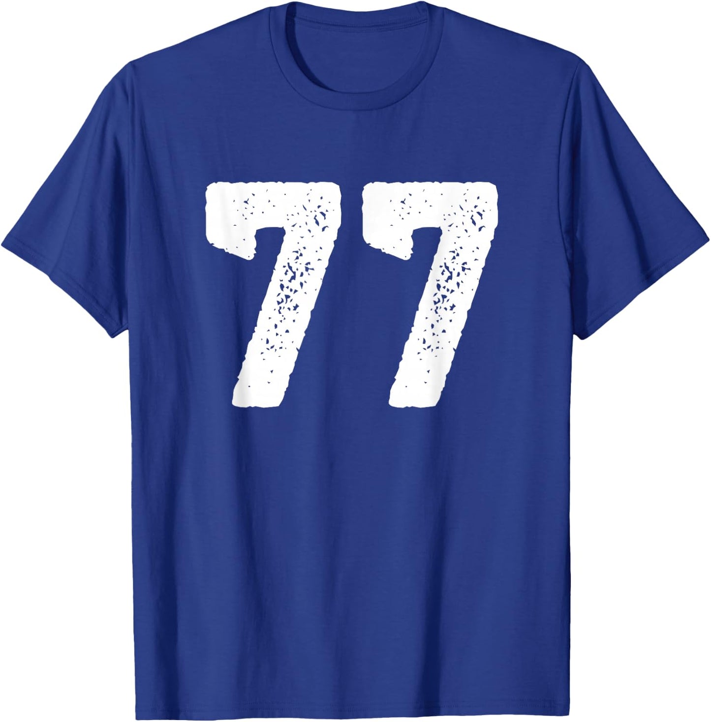 Number 77 Years Anniversary Sports Team Player T-Shirt - T-Shirt | Royal
