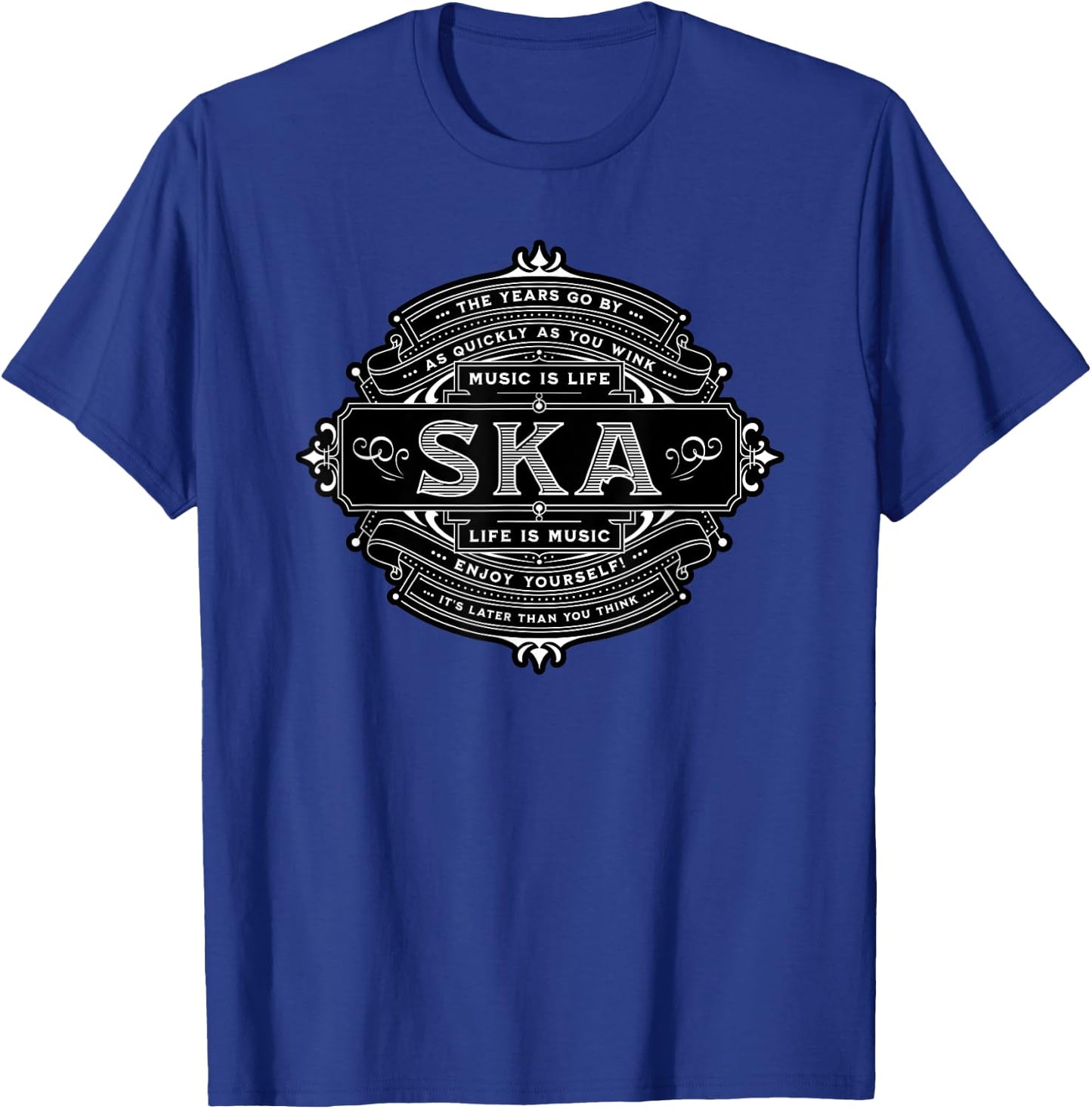 Ska Music is Life Monochromatic Vintage Ska Reggae T-Shirt - T-Shirt | Royal