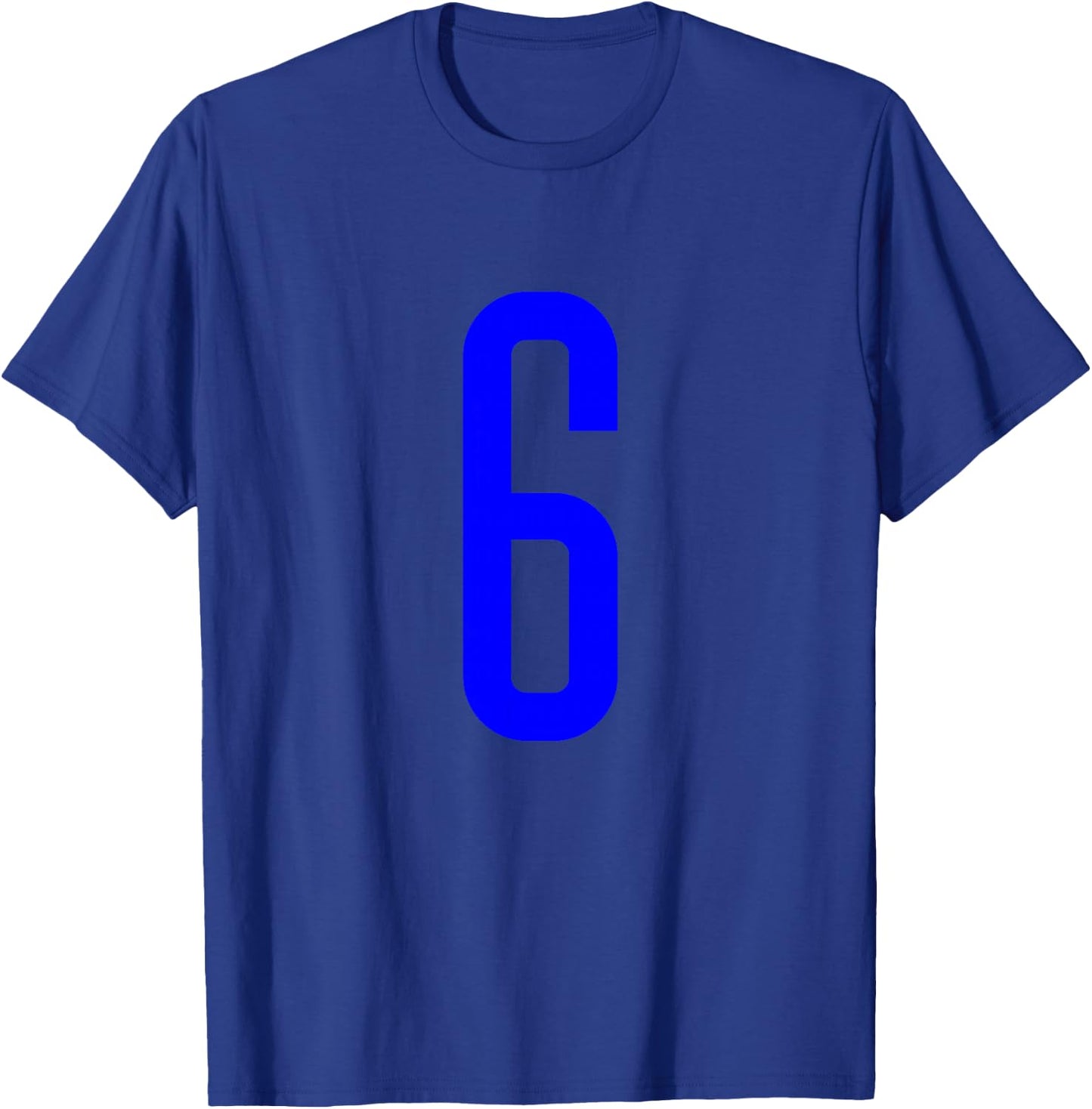 Blue Sport Team Number #6 T-Shirt - T-Shirt | Royal