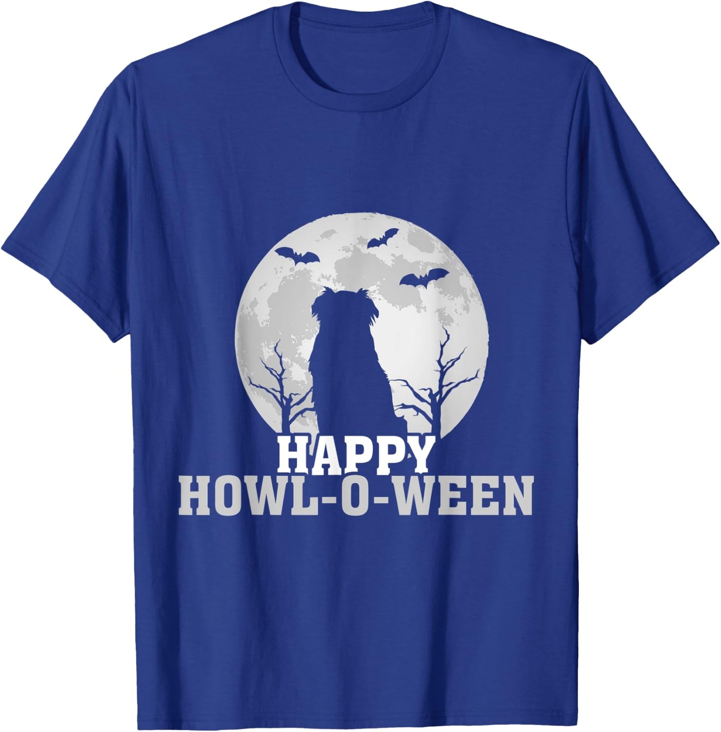 Happy Halloween Howl-o-ween Aussie Australian Shepherd T-Shirt - T-Shirt | Royal