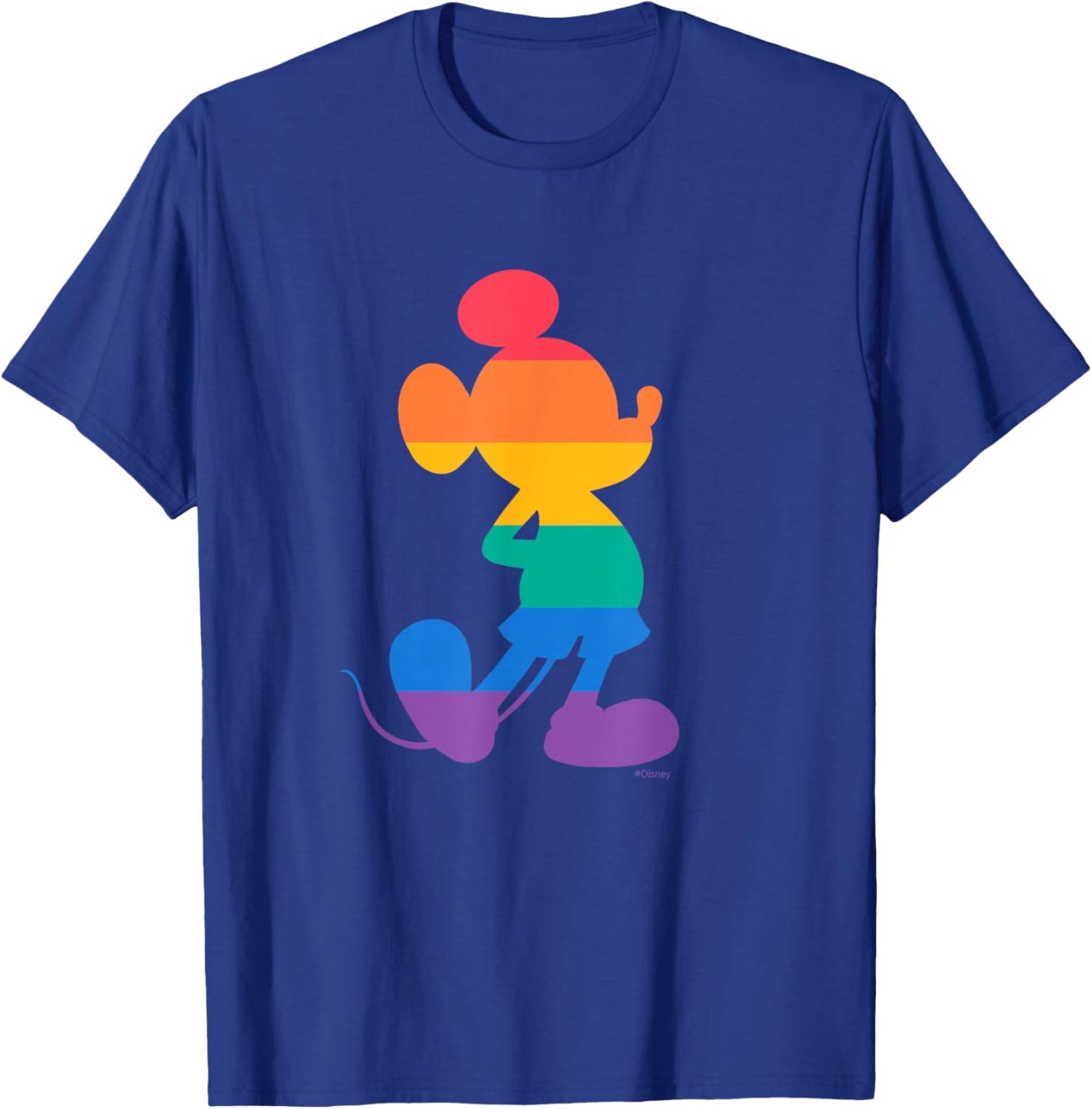 Disney Mickey Mouse Pride Classic Pose Rainbow Icon Fill T-Shirt - T-Shirt | Royal
