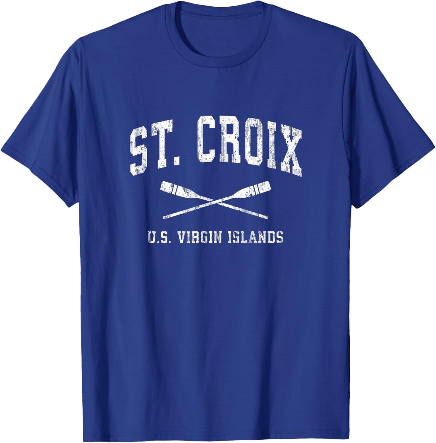 St. Croix USVI Vintage Nautical Paddles Sports Oars T-Shirt - T-Shirt | Royal