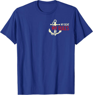My Boat Rules Pocket Captain Owner Boys Kids Youth Men Women T-Shirt - T-Shirt | Royal