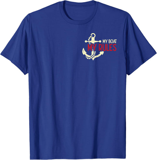 My Boat Rules Pocket Captain Owner Boys Kids Youth Men Women T-Shirt - T-Shirt | Royal