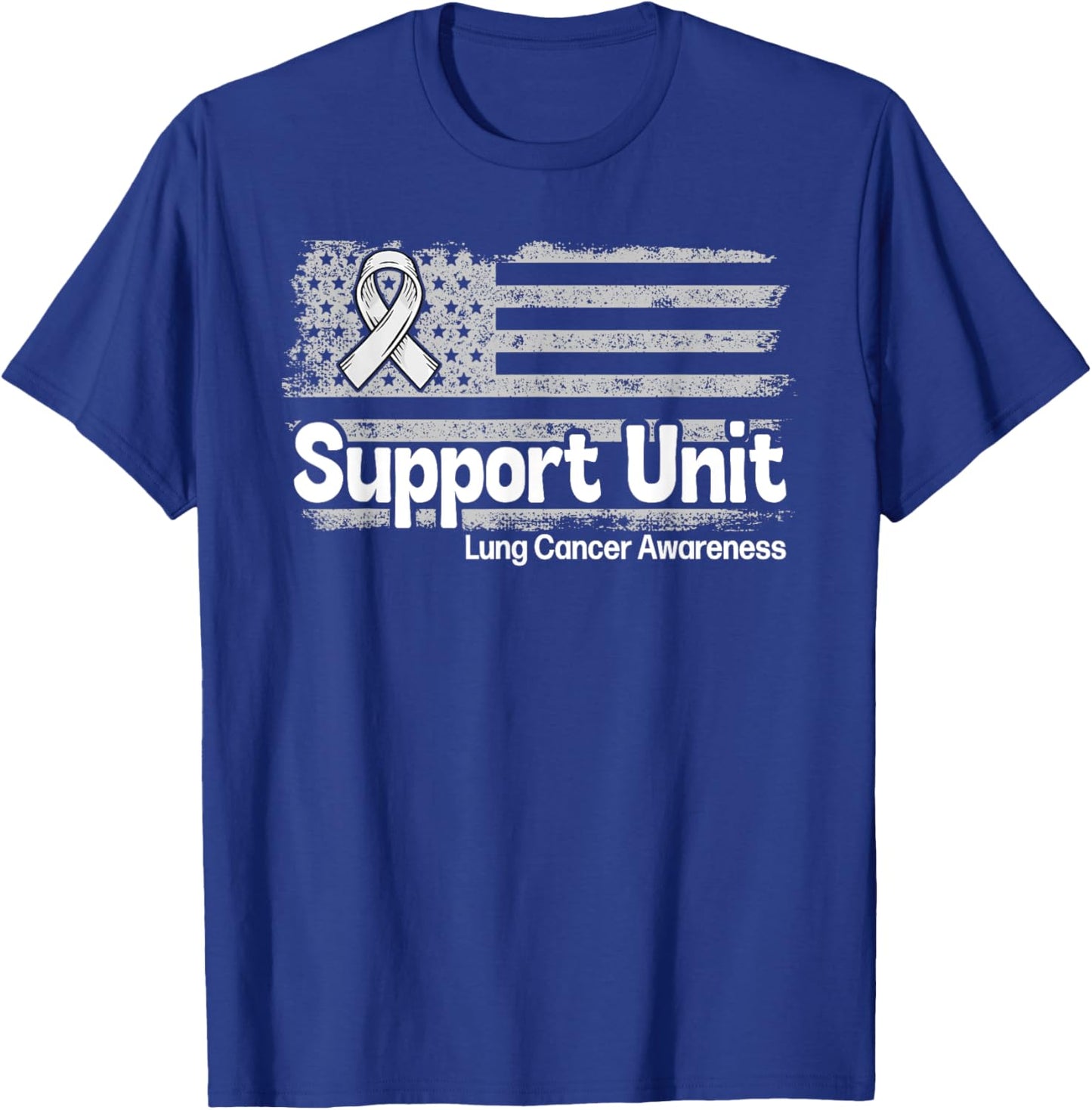 Lung Cancer Support Unit American Flag Lung Cancer Awareness Kids Men T-Shirt - T-Shirt | Royal