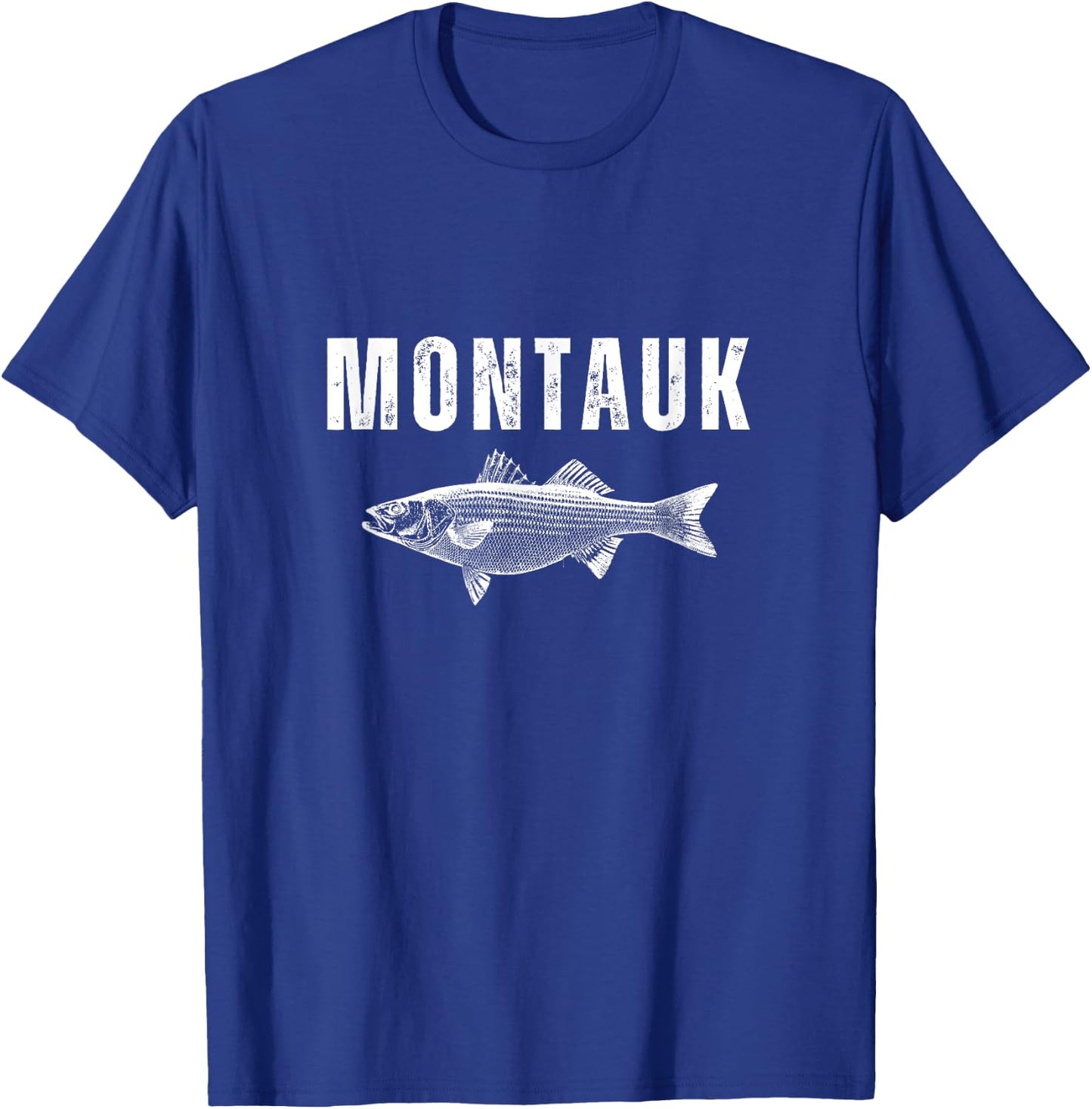 MTK Long Island Montauk New York NY Striped Bass Fishing T-Shirt - T-Shirt | Royal