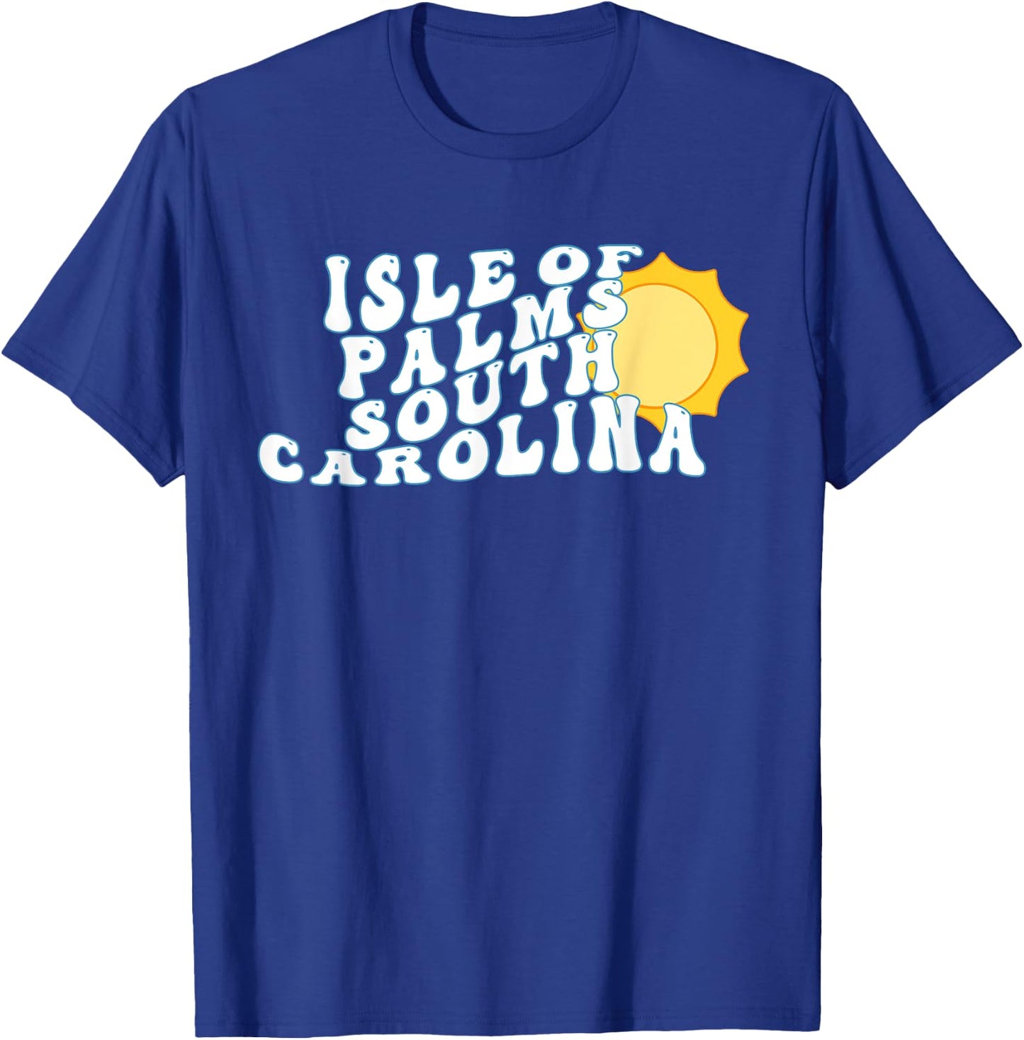 Isle of Palms South Carolina SC Retro Wavy Vacation Souvenir T-Shirt - T-Shirt | Royal