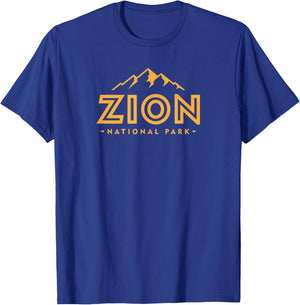Retro Zion National Park Utah Mountain Women Men Kids Hiking T-Shirt - T-Shirt | Royal