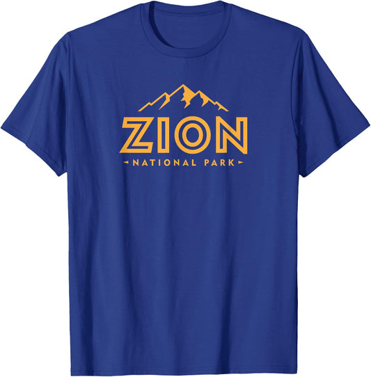 Retro Zion National Park Utah Mountain Women Men Kids Hiking T-Shirt - T-Shirt | Royal