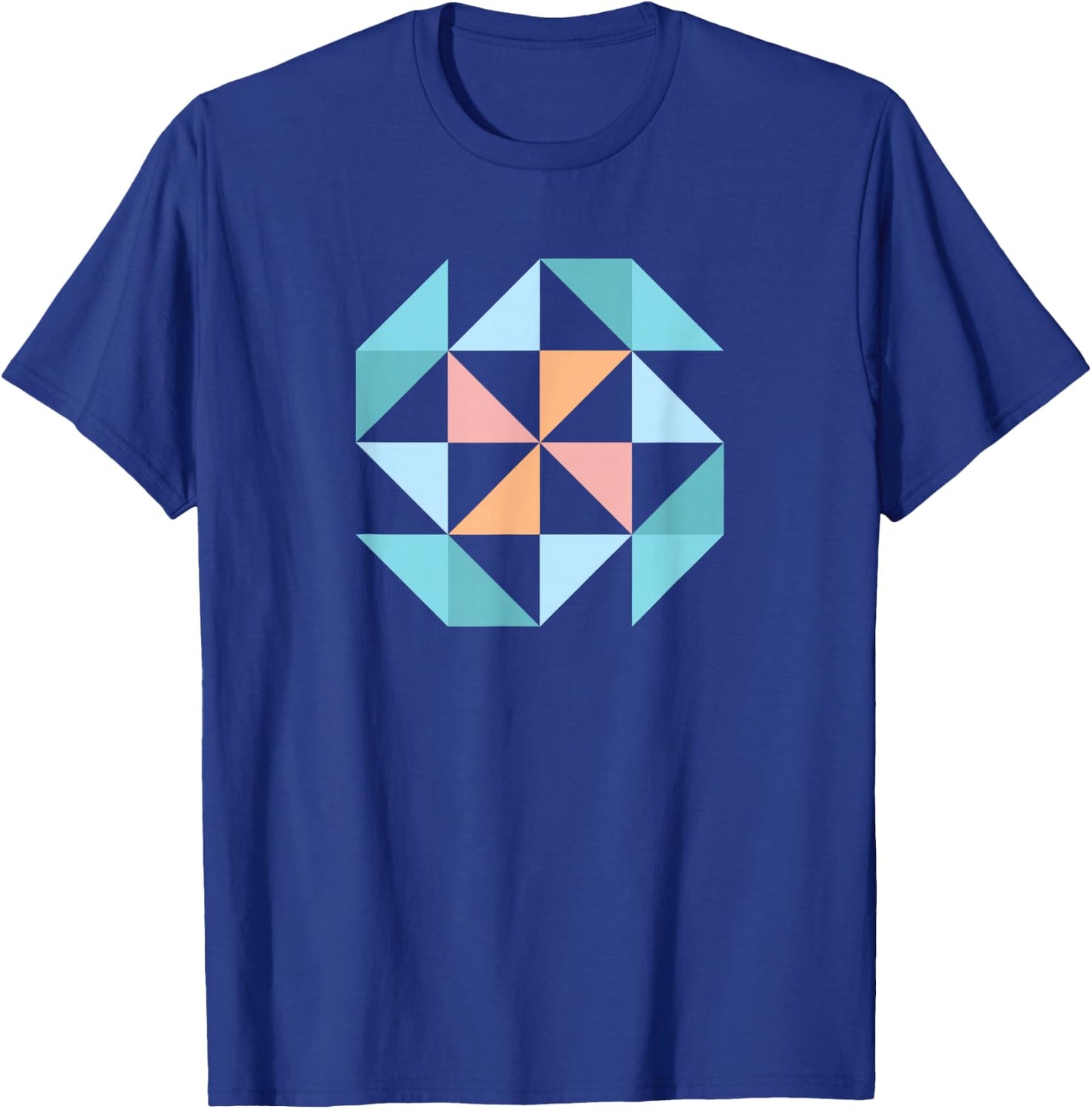 Barn Quilt Block Women's Quilting Half Square Triangle T-Shirt - T-Shirt | Royal