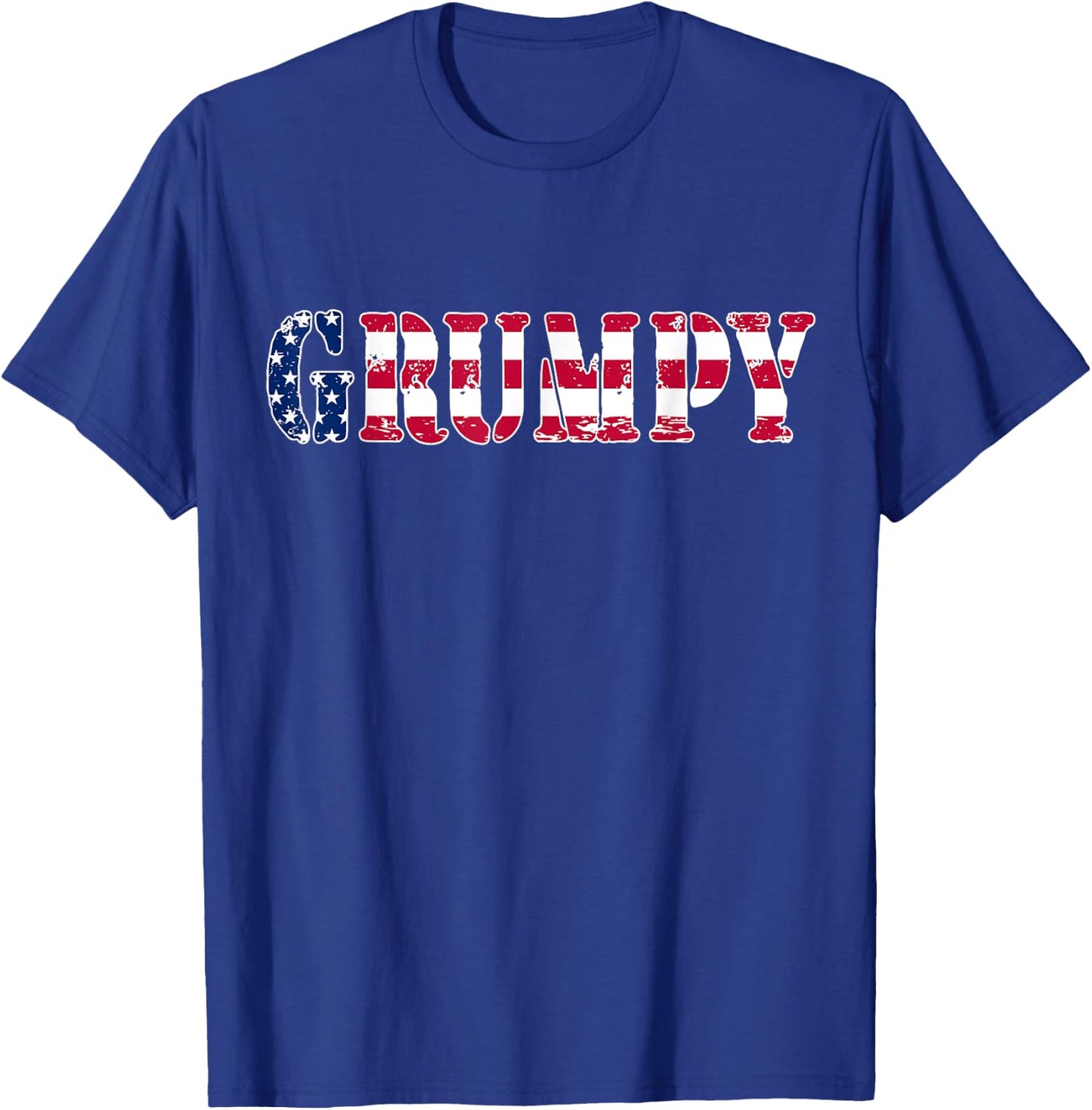 Vintage Grumpy American Flag Patriotic 4th of July T-Shirt - T-Shirt | Royal