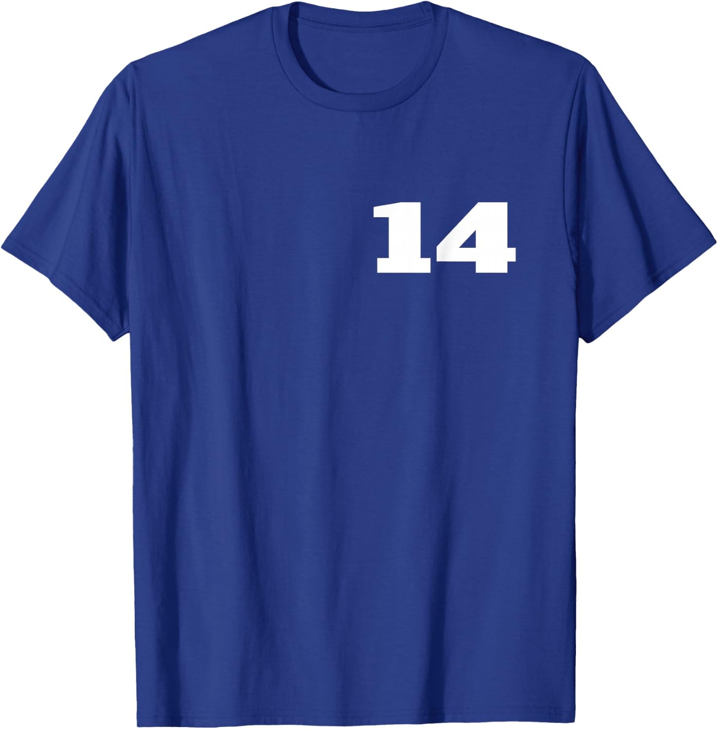 Number 14 Fourteen Sports Team FRONT PRINT Matching Birthday T-Shirt - T-Shirt | Royal