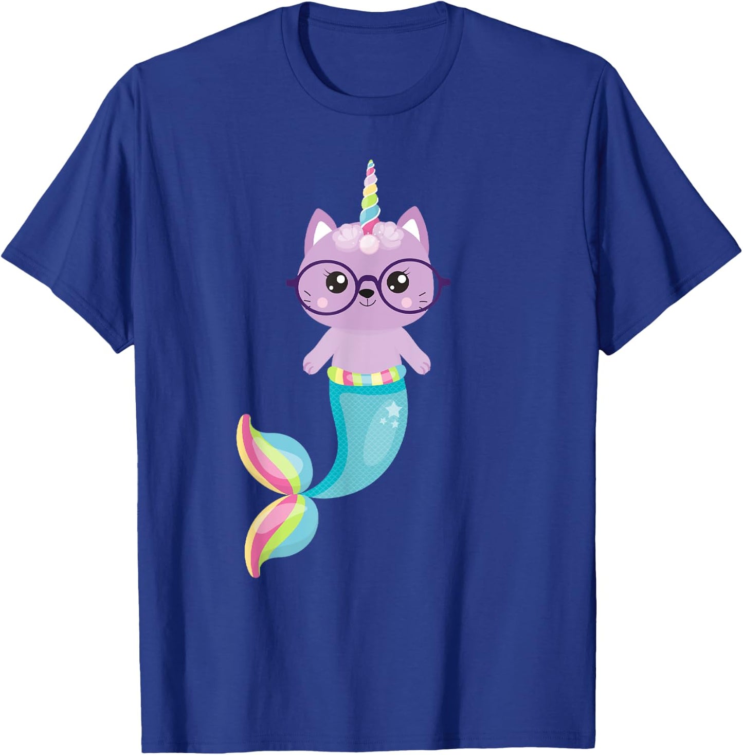 Caticorn Mermaid Unicorn Cat T-Shirt - T-Shirt | Royal
