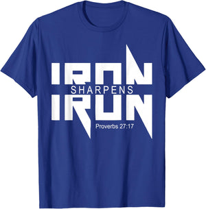 Iron Sharpens Iron Bible Jesus Faith Religious Christian T-Shirt - T-Shirt | Royal