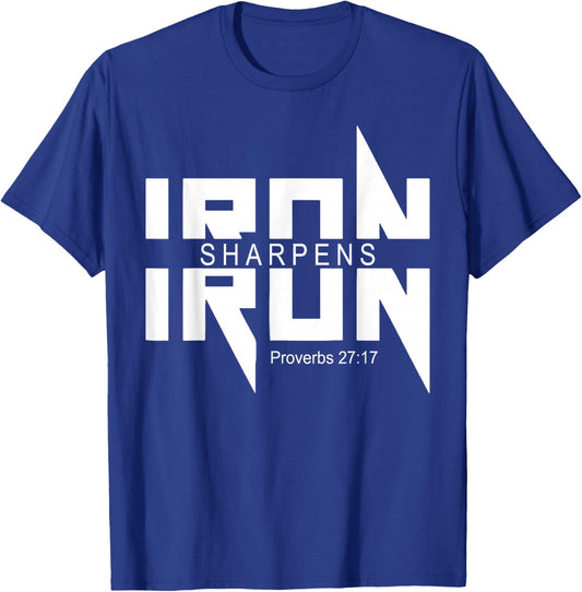 Iron Sharpens Iron Bible Jesus Faith Religious Christian T-Shirt - T-Shirt | Royal