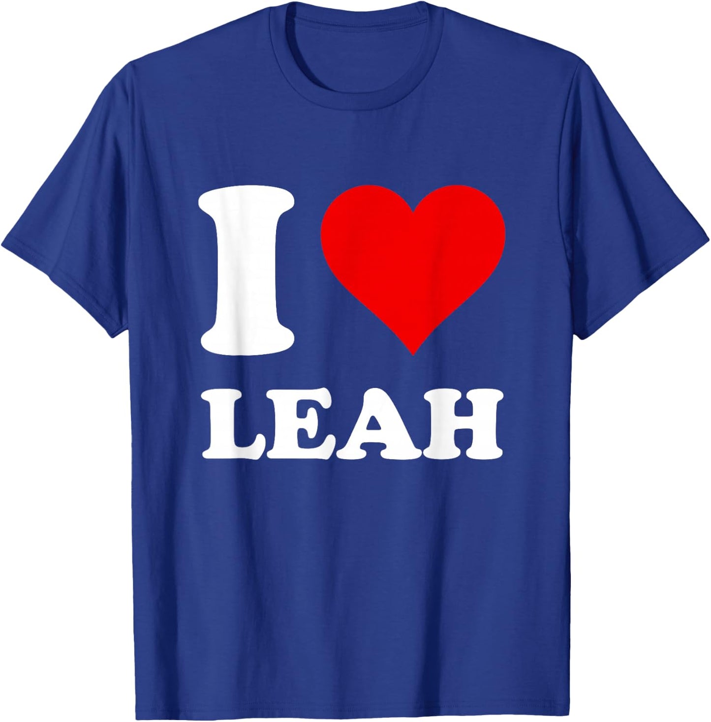 Red Heart I Love Leah T-Shirt - T-Shirt | Royal