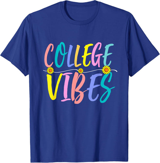 Back To School College Vibes Student Teacher Women Girls T-Shirt - T-Shirt | Royal