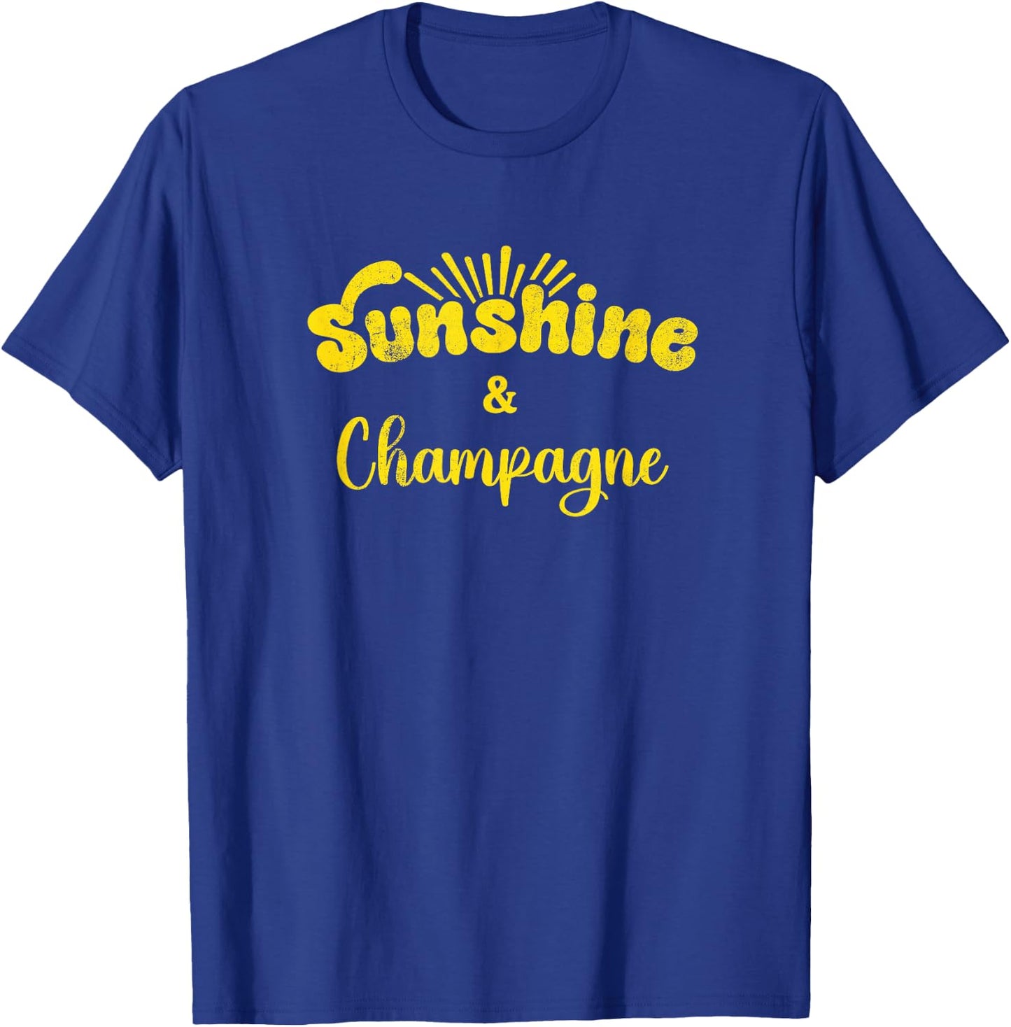 Sunshine and Champagne | Cute Summer Vintage Graphic T-Shirt - T-Shirt | Royal