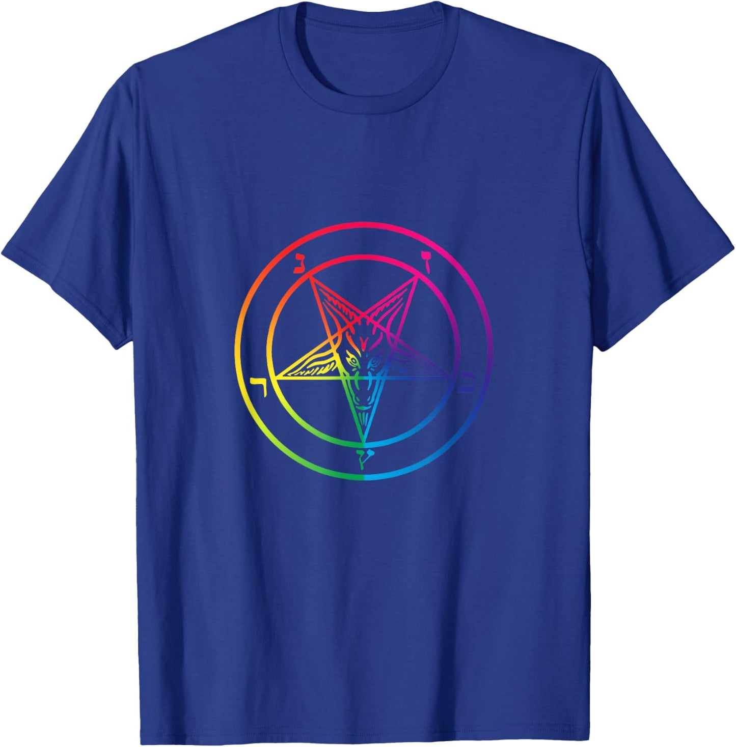 Rainbow Pentagram From The Satanic Flag Graphic T-Shirt - T-Shirt | Royal