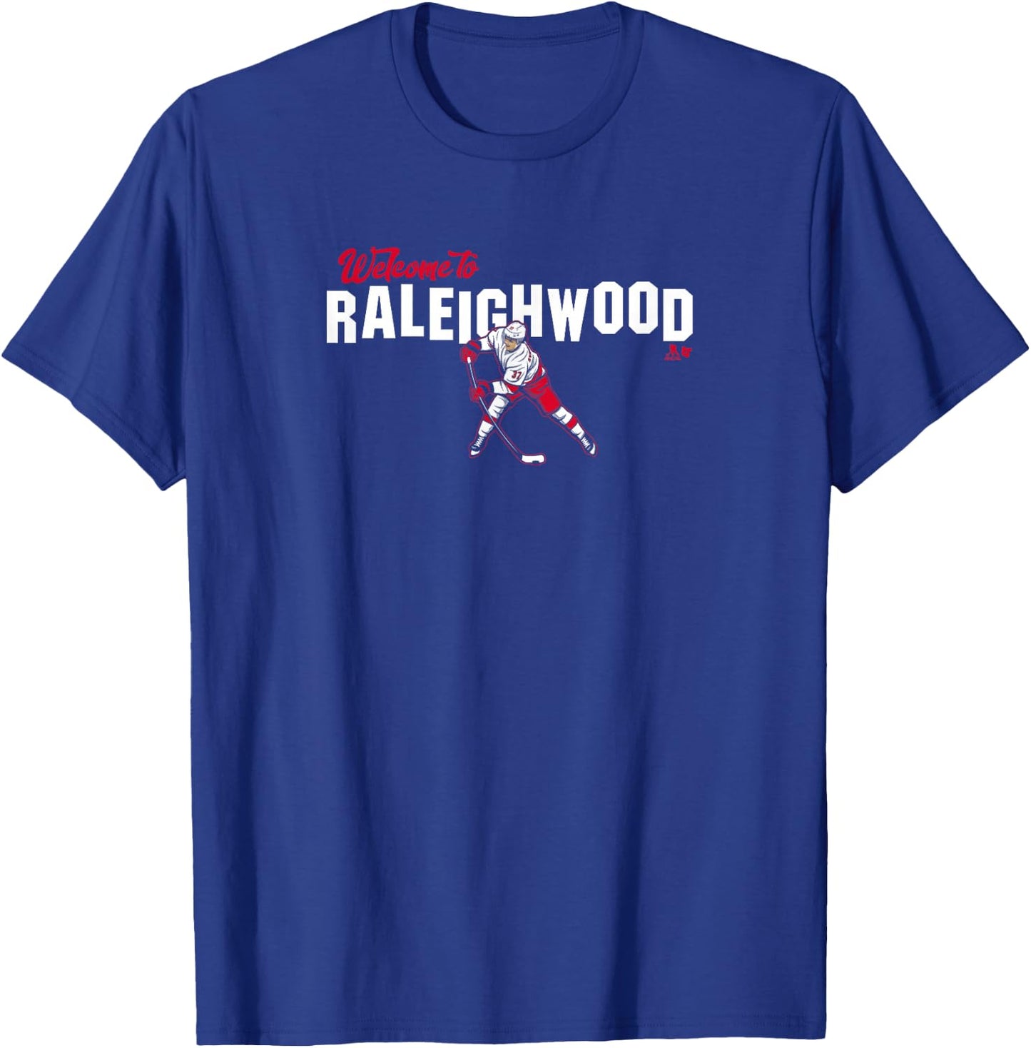 Andrei Svechnikov: Welcome to Raleighwood - Carolina Hockey T-Shirt - T-Shirt | Royal