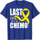 Last Day Of Chemo Yellow Ribbon Sarcoma Bone Cancer Warrior T-Shirt - T-Shirt | Royal