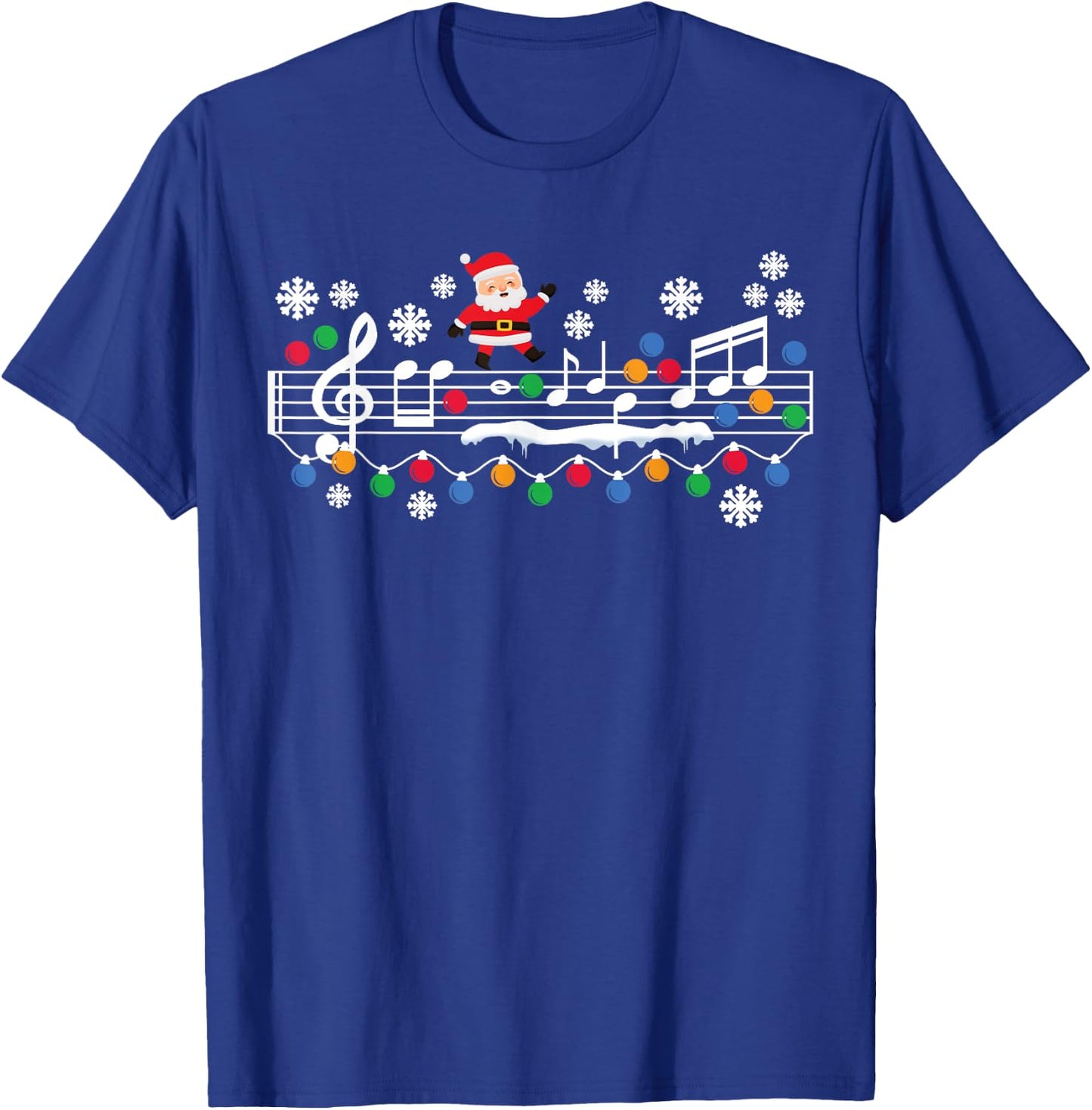 Music Teacher Christmas Santa Music Teaching Xmas Party T-Shirt - T-Shirt | Royal