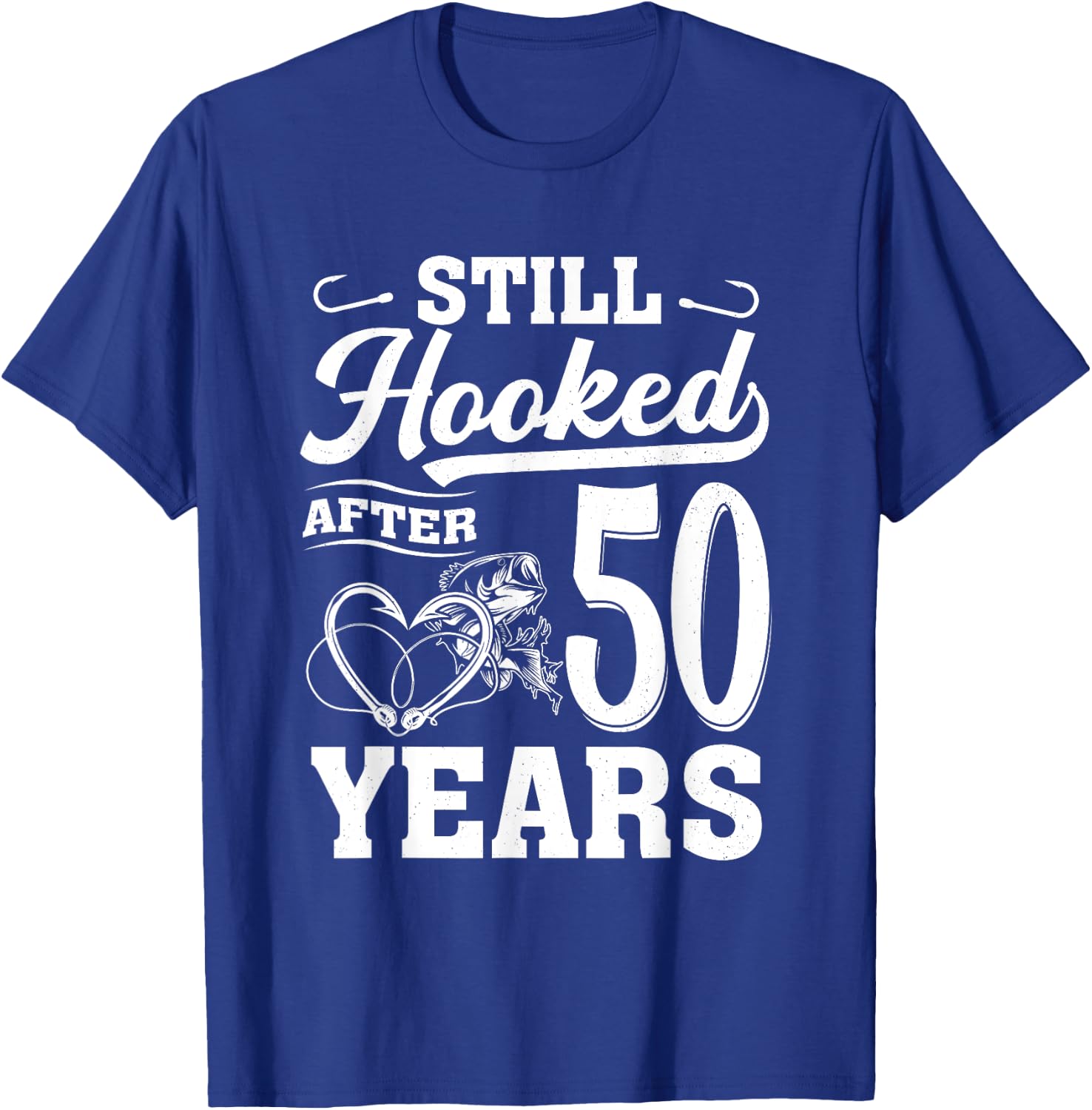 Fishing Couple 50 Years Anniversary 50th Wedding Celebration T-Shirt - T-Shirt | Royal